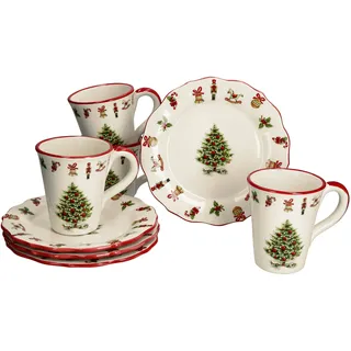 Mambocat Maestro Natale 8tlg Kaffeeset Keramik - 4x 32/12 & 4x 965/21