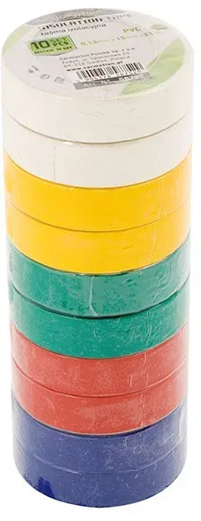 Carmotion Isolierband‐Set, 10 Stück, verschiedene Farben, 15 mm x 10 m
