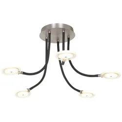 Steinhauer Deckenleuchte 5-fl. "Turound" 3375ST Stahl + Transparant