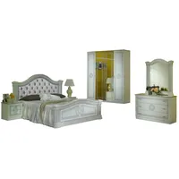 JVmoebel Schlafzimmer-Set, Komplettes Schlafzimmer Set Modern Luxus Bett 2x Nachttisch 6 tlg weiß