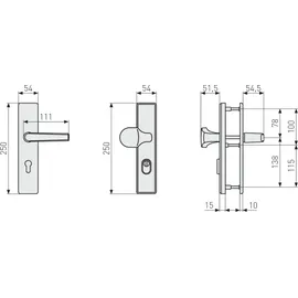 ABUS KLZS714 F3 Schutzgarnitur messing