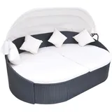 vidaXL Outdoor-Sonneninsel mit Sonnendach schwarz