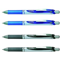 Pentel Gelschreiber schwarz, blau 0,35 mm, Schreibfarbe: farbsortiert, 4 St.