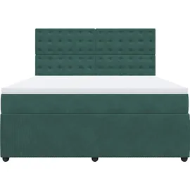 vidaXL Boxspringbett 180 x 200 cm Dunkelgrün