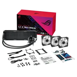 Asus ROG STRIX LC II 360 ARGB All-in-One Flüssig-CPU-Wasserkühlung (Aura Sync, drei adressierbare ROG 120mm RGB-Lüfter),