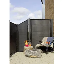 Plus Sichtschutzelement 55 x 140 cm Schwarz Polyrattan