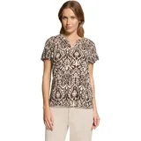Cartoon Shirtbluse mit Rüschen Patch Braun/Cream 42