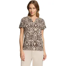 Cartoon Shirtbluse mit Rüschen Patch Braun/Cream 42