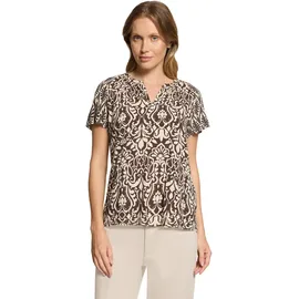 Cartoon Shirtbluse mit Rüschen Patch Braun/Cream 42