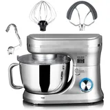 Koliber ROBOMAX X-2400-W Küchenmaschine 2400W Planetenmischer mit 4,5L Schüssel Knetmaschine für schweren Teig Silber - Silber