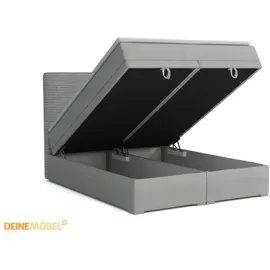 dein schlaf 24 BOXBETT DARO 140/200 in Velour/Cord Dunkelgrau - Marine