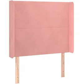 vidaXL Boxspringbett mit Matratze & LED Rosa 100x200 cm Samt