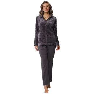 Pastunette Hausanzug Damen Fleece Hausanzug (2 tlg) kuschelige Qualität grau 40