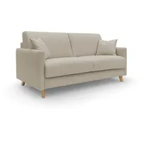 divani.store Edgar Schlafsofa Aus Wasserfestem Felis Stoff T03 160 Cm (mat. 120x197) Beige