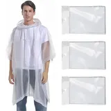 Sporgo 3 Stück Regenponcho Damen: Wasserdicht Regencape Unisex Regenjacke, Wiederverwendbar Regenmantel, Regenponcho mit Kapuze, für Wandern Camping Radfahren Angeln Reisen - 23
