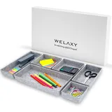 Welaxy Deluxe-Schubladen-Organizer, Mehrzweck-Aufbewahrungsbox für Büro, Zuhause, Küche, Schlafzimmer, Badezimmer, Nachttisch, Halter, luxuriöse Geschenke, Stil A (Grau)