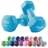 Miweba Sports Neopren Hantelset NKH100 | Profi Hantel - Hexagon Hanteln Set - Kurzhanteln - Kurzhantel Set - Gymnastikhanteln - Hantel Set - Dumbbell - 0,5-10 Kg (2X 6.0 kg, Türkis)