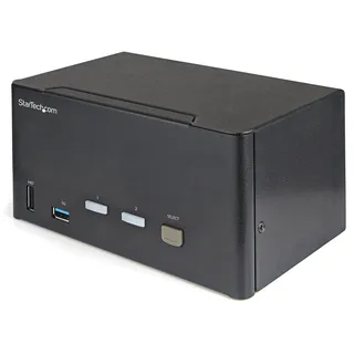 Startech StarTech.com 2 Port DisplayPort KVM Switch - 4K 60 Hz UHD HDR - DP 1.2 KVM Umschalter mit USB 3.0 Hub mit 2 Anschlüssen (5 Gbit/s) und 4X USB 2.0 HID Anschlüssen, Audio - Hotkey - TAA (SV231TDPU34K)
