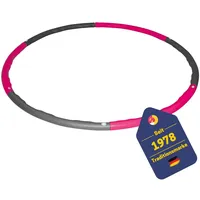 Best Sporting Hoop Fitnessreifen 100cm I 6-teilig I steckbar I Hula Hoop mit Gewicht I Zum Abnehmen I Fitness zu Hause I Gewicht 1,2 kg (Pink)