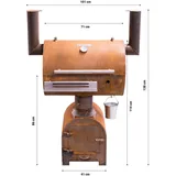 Cortenstahl Edelrost Smoker Holzkohlegrill Smoky Beast Standgrill Räucherofen