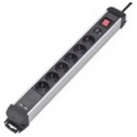 Renkforce Steckdosenleiste 1,50 m Schwarz/Silber 6 St.