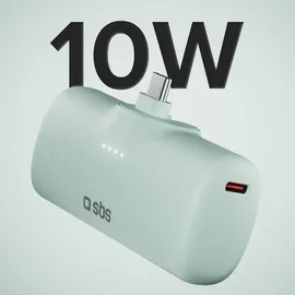 OEM SBS EcoPower 5000 mAh 10w Powerbank integriertem Usb-c-anschluss - Grün