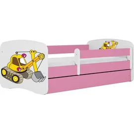 raumhirsch furniture Kinderbett Bagger 80 x 180 cm Holzwerkstoff rosa