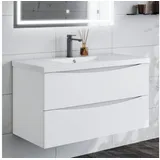 duschspa Waschtisch Waschbecken mit Unterschrank Waschtischunterschrank Smiley, Badmöbel in Breite 50/60/80/90/100 cm 101 cm x 56 cm x 47 cm