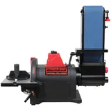 BUCKTOOL Band-Tellerschleifer Metall, Schleifmaschine mit 700W | Schleifband 100x914mm | SchleiftellerØ 200mm | Schleifbandgeschwindigkeit 9.2 m/s, | 2980 U/min | BD4802