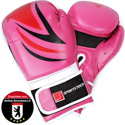 Sportstech Boxhandschuhe BXG für Erwachsene, Kompressionsfixierung, atmungsaktiv & größenverstellbar, starke Dämpfung