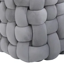Mendler Hocker HWC-Q48 Samt 39 x 39 x 39 cm Dunkelgrau