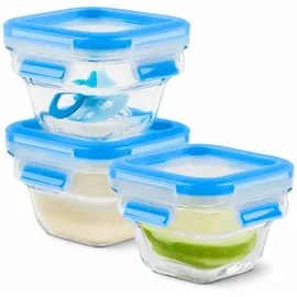 Emsa Clip & Close Frischhaltedose blau 10,6 x 6,9 cm 0,18 l 3-teiliges Set