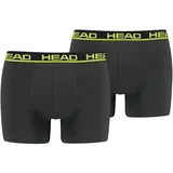 Head Herren Boxershorts im Pack - Basic, Baumwoll Stretch, einfarbig Anthrazit/Gelb XL