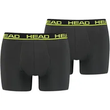 Head Herren Boxershorts im Pack - Basic, Baumwoll Stretch, einfarbig Anthrazit/Gelb XL