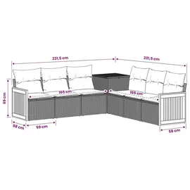 vidaXL Sofa Set 7-tlg. Beige/Grau Loungesofa