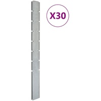 vidaXL Zaunpfosten 30 Stk. Silbern 200 cm Verzinkter Stahl