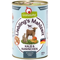 GranataPet 6x 400g Liebling's Mahlzeit Kalb & Kaninchen Granatapet Hundefutter nass