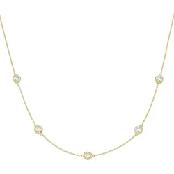 Luigi Merano Collier Ankerkette mit Zirkonia, Gold 375 45 cm Damen 