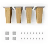 sossai® Möbelfuß Holzfüße Eckig gerade Ausführung - Eiche, (4-St), 8cm - 71cm 12 cm