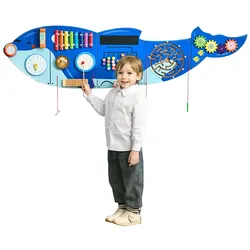 VEVOR Orca Aktivitätswand Spieltafel Motorikbrett Busy Board Panels 12 Spiele