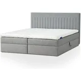 Traumnacht Boxbett Nizza mit praktischem Stauraum, mit 7-Zonen Tonnentaschenfederkernmatratze (H3) und Komfortschaumtopper, Leichter Aufbau, 180 x 200, grau