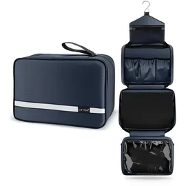 Carttiya Kulturbeutel zum Aufhängen, Kulturbeutel Herren Damen, Kosmetiktasche Groß Waschtasche Reise Waschbeutel Cosmetic Bag Makeup Tasche Kulturtaschen Toilettentasche mit Haken (Dunkelblau)