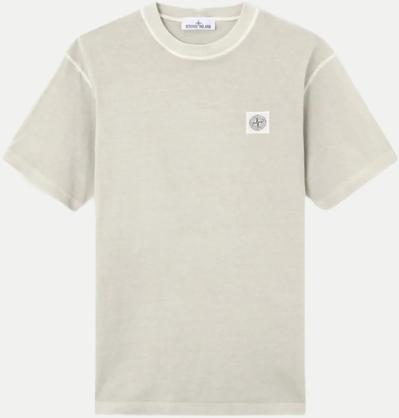 T-Shirt mit Logo-Patch Beige M
