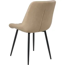 Beliani Esszimmerstuhl Melrose Kunstleder Beige/Schwarz 2er Set