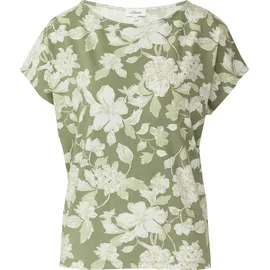 s.Oliver Fließendes Jersey-Shirt Olive/Creme 48