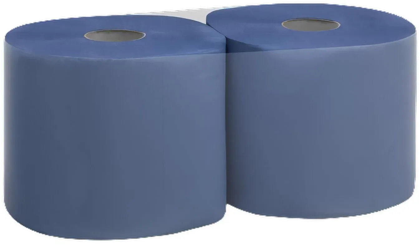 Putzpapier 2-lagig 22x36cm blau, 2 Rollen je 500 Blatt