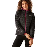 Damen Women s Hooded Jacket II Packaway Wattierter Mantel mit Kapuze Black PPotn 44