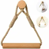 Klebe-toilettenpapierhalter, Ohne Bohren, Aus Holz, Handtuchring Im Rustikalen Stil, Braun.