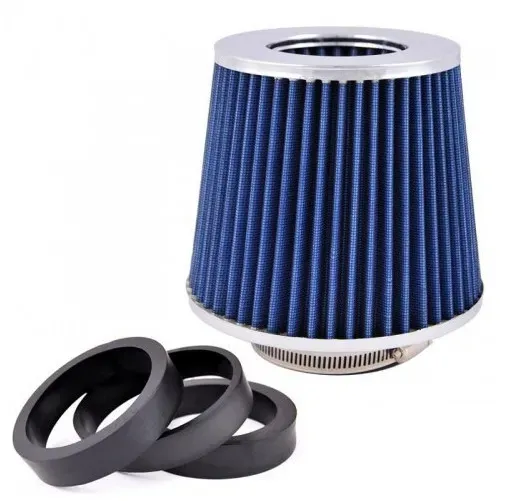 150 mm universeller Sport-Luftfilter, blau, für Auto, kegelförmig