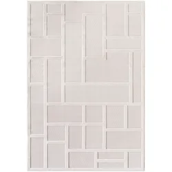 Teppich In-/Outdoor Kurzflor 3D-Gittermuster Polypropylen Küche Creme Rechteckig 240x340 | Kadima Design